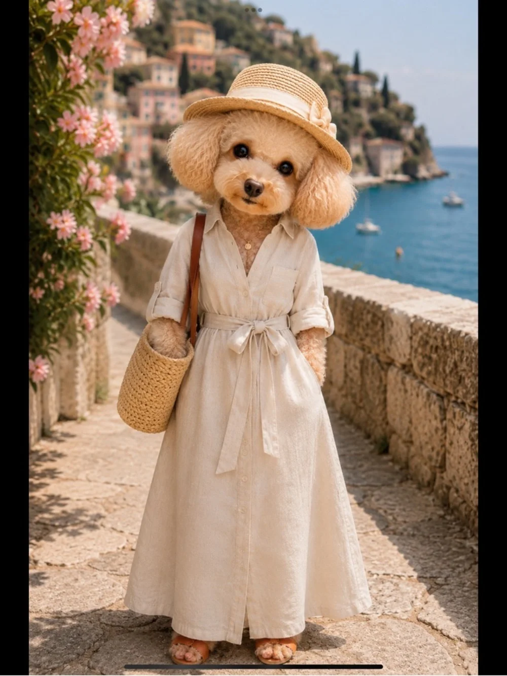 Natural Linen Coastal Maxi Shirtdress Belted Button Front Pockets S/P